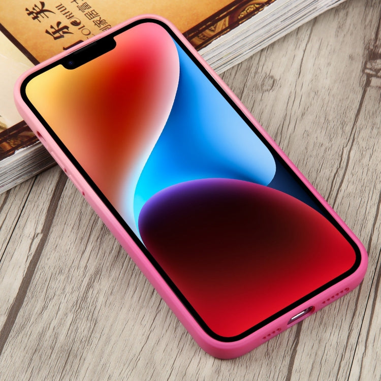 For iPhone 15 Liquid TPU Silicone Gradient MagSafe Phone Case(Pink Red) - iPhone 15 Cases by PMC TechLife | Online Shopping South Africa | PMC TechLife