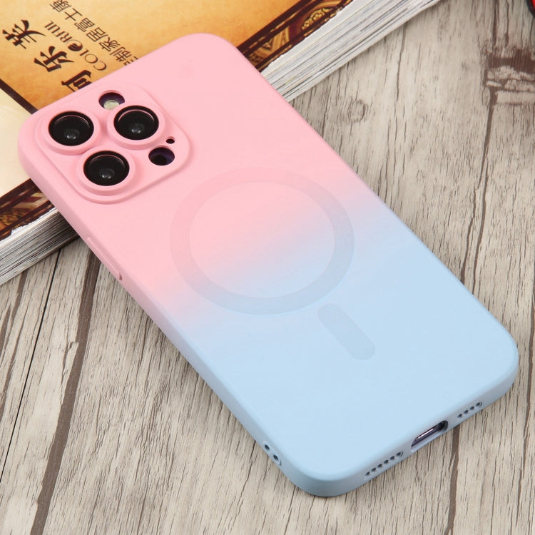 For iPhone 15 Plus Liquid TPU Silicone Gradient MagSafe Phone Case(Pink Blue) - iPhone 15 Plus Cases by PMC TechLife | Online Shopping South Africa | PMC TechLife