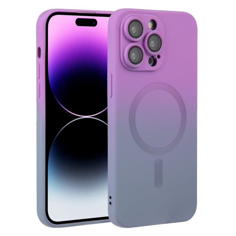 For iPhone 15 Pro Max Liquid TPU Silicone Gradient MagSafe Phone Case(Purple) - iPhone 15 Pro Max Cases by PMC TechLife | Online Shopping South Africa | PMC TechLife