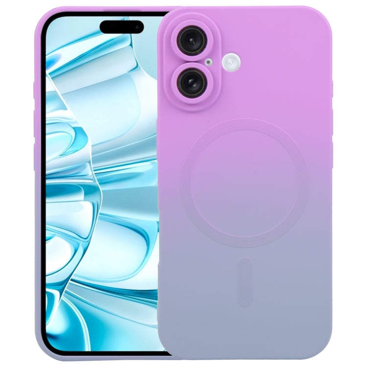For iPhone 16 Plus Liquid TPU Silicone Gradient MagSafe Phone Case(Purple) - iPhone 16 Plus Cases by PMC TechLife | Online Shopping South Africa | PMC TechLife | Buy Now Pay Later Mobicred