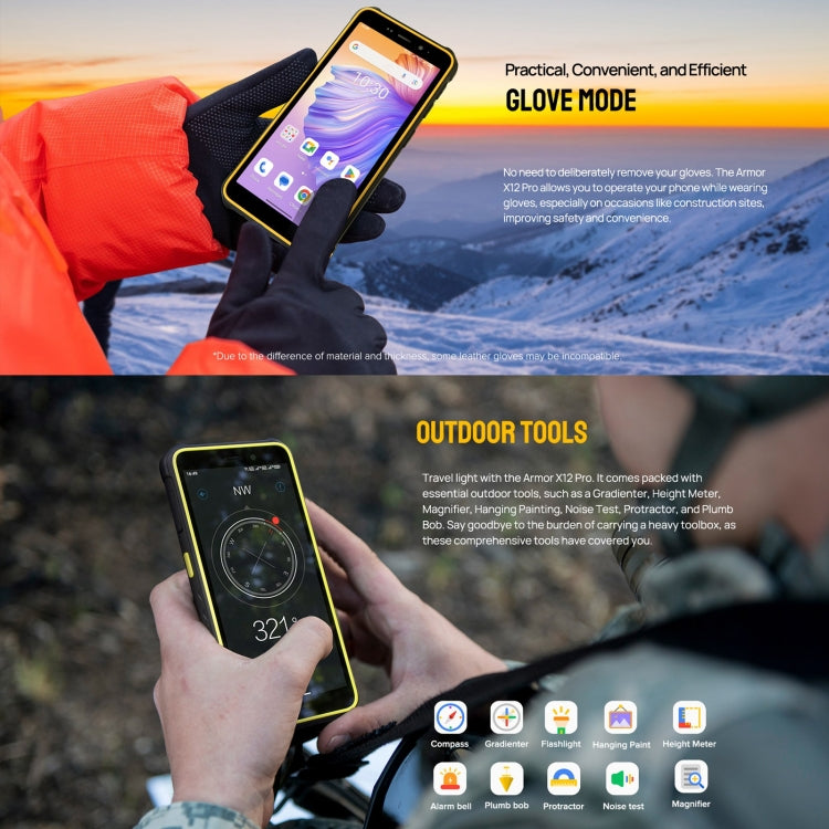 Ulefone Armor X12 Pro, 4GB+64GB, IP68/IP69K Rugged Phone, 5.45 inch Android 13 MediaTek Helio G36 Octa Core, Network: 4G, NFC(Some Orange) - free shipping - PMC TechLife - Order now!