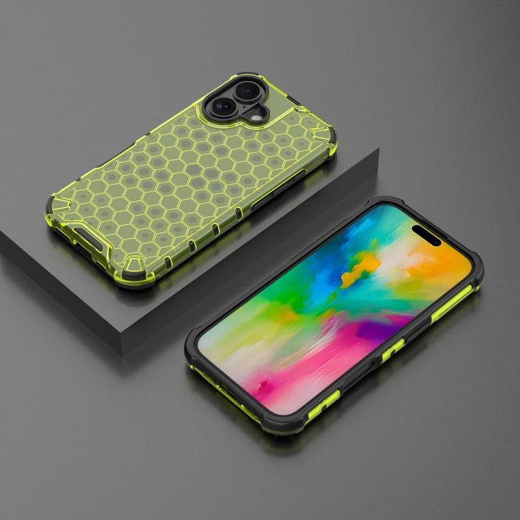 For iPhone 16 Honeycomb Shockproof Phone Case(Green) - iPhone 16 Cases by PMC TechLife | Online Shopping South Africa | PMC TechLife | Buy Now Pay Later Mobicred