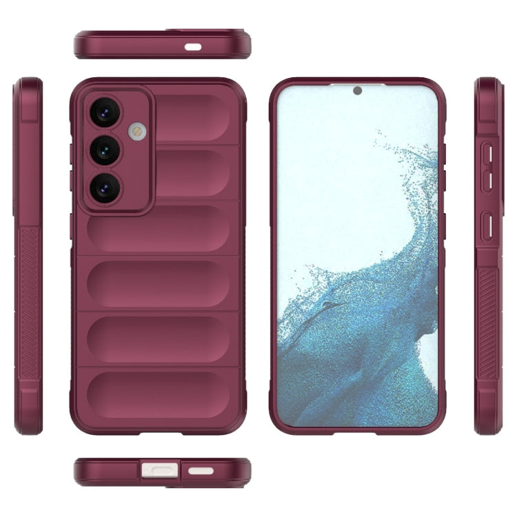 For Samsung Galaxy S24 5G Magic Shield TPU + Flannel Phone Case(Wine Red) - Galaxy S24 5G Cases by PMC TechLife | Online Shopping South Africa | PMC TechLife