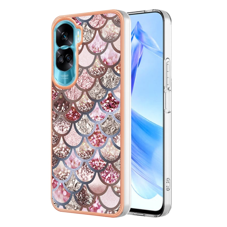For Honor 90 Lite 5G Electroplating IMD TPU Phone Case(Pink Scales) - Honor Cases by PMC TechLife | Online Shopping South Africa | PMC TechLife | Buy Now Pay Later Mobicred