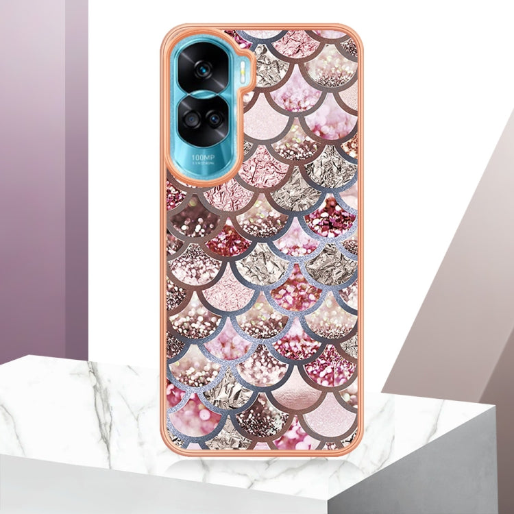 For Honor 90 Lite 5G Electroplating IMD TPU Phone Case(Pink Scales) - Honor Cases by PMC TechLife | Online Shopping South Africa | PMC TechLife | Buy Now Pay Later Mobicred