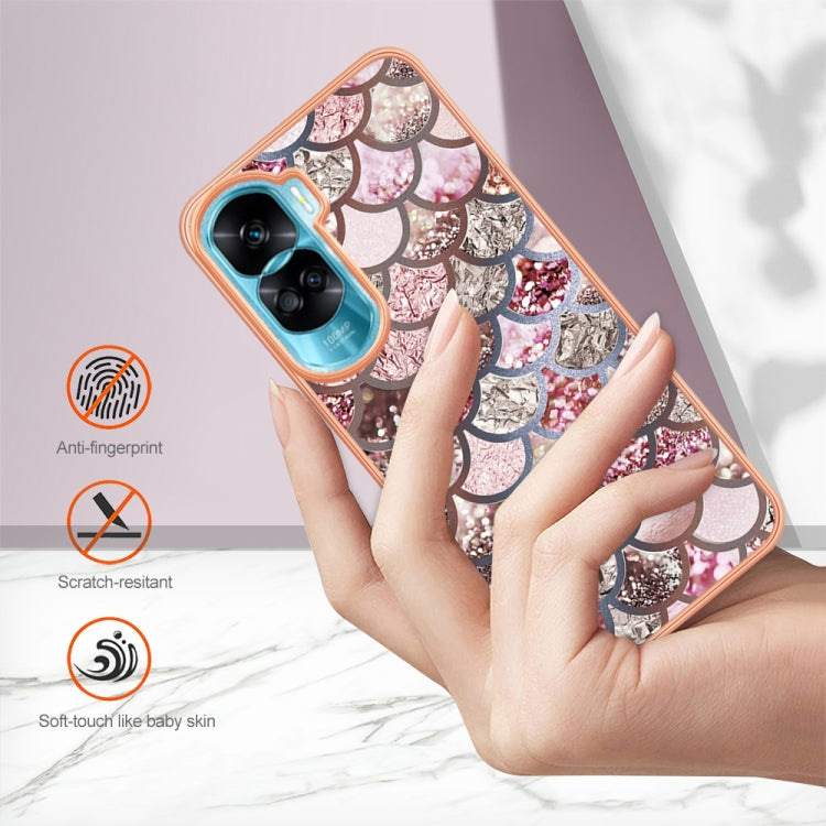 For Honor 90 Lite 5G Electroplating IMD TPU Phone Case(Pink Scales) - Honor Cases by PMC TechLife | Online Shopping South Africa | PMC TechLife | Buy Now Pay Later Mobicred