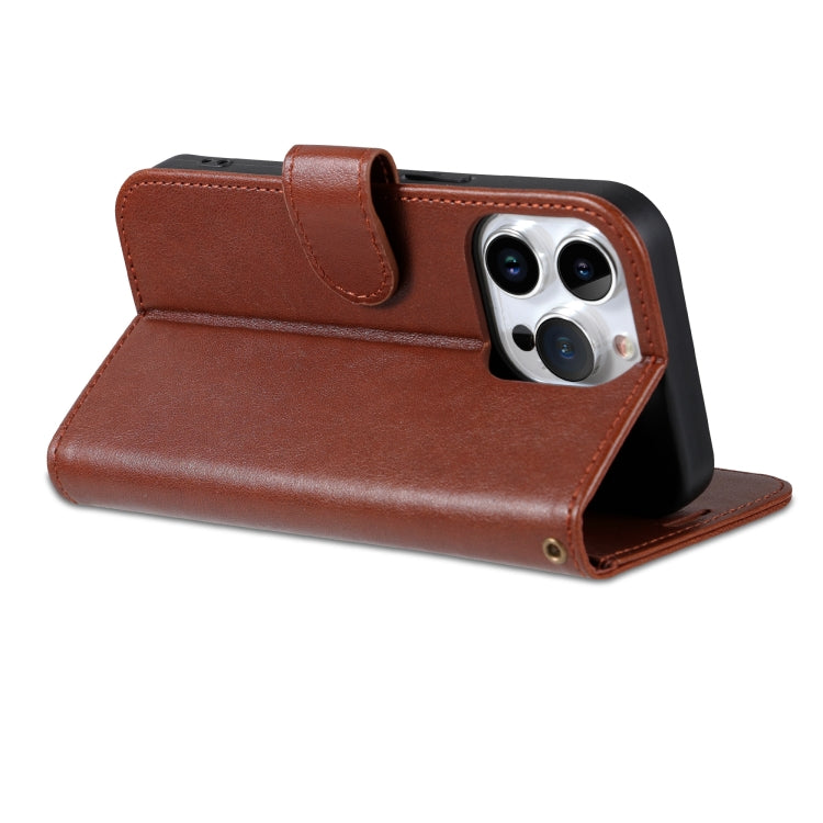 For iPhone 16 Pro AZNS Sheepskin Texture Flip Leather Phone Case(Brown) - iPhone 16 Pro Cases by AZNS | Online Shopping South Africa | PMC TechLife | Buy Now Pay Later Mobicred