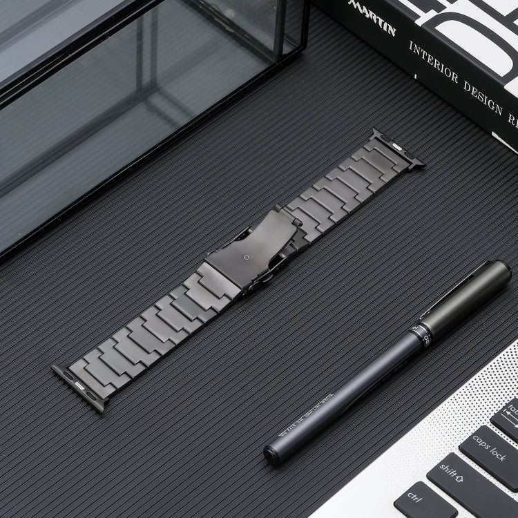 For Apple Watch Ultra 49mm Safety Buckle Titanium Steel Watch Band(Grey) - Watch Bands by PMC TechLife | Online Shopping South Africa | PMC TechLife