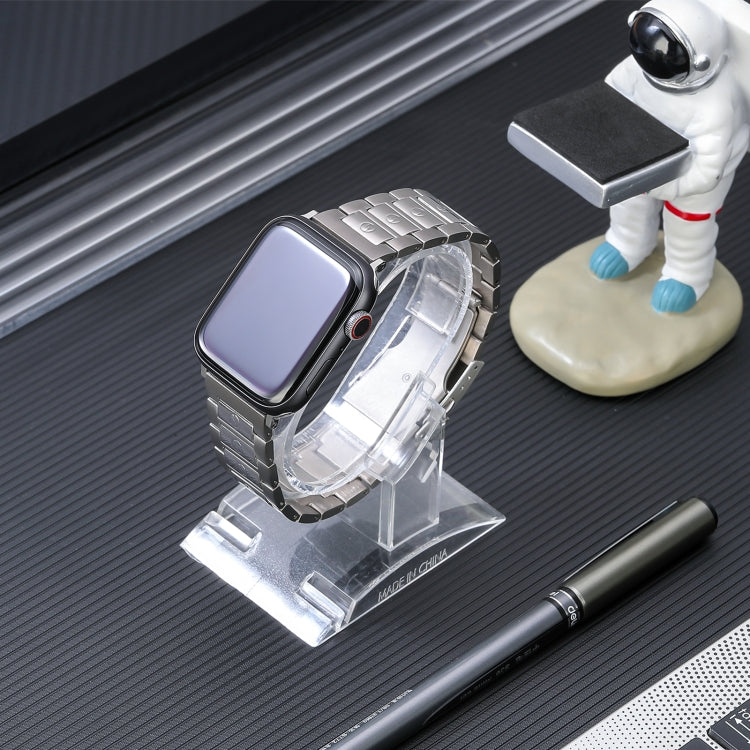 For Apple Watch Series 7 41mm Safety Buckle Titanium Steel Watch Band(Silver) - Watch Bands by PMC TechLife | Online Shopping South Africa | PMC TechLife