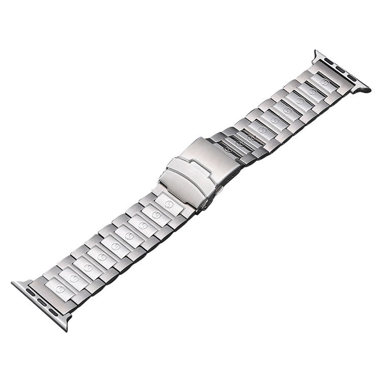 For Apple Watch SE 40mm Safety Buckle Titanium Steel Watch Band(Silver) - Watch Bands by PMC TechLife | Online Shopping South Africa | PMC TechLife