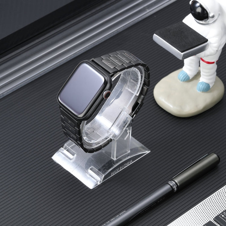 For Apple Watch Series 3 38mm Safety Buckle Titanium Steel Watch Band(Grey) - Watch Bands by PMC TechLife | Online Shopping South Africa | PMC TechLife