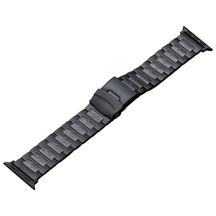 For Apple Watch Series 2 42mm Safety Buckle Titanium Steel Watch Band(Black) - Watch Bands by PMC TechLife | Online Shopping South Africa | PMC TechLife