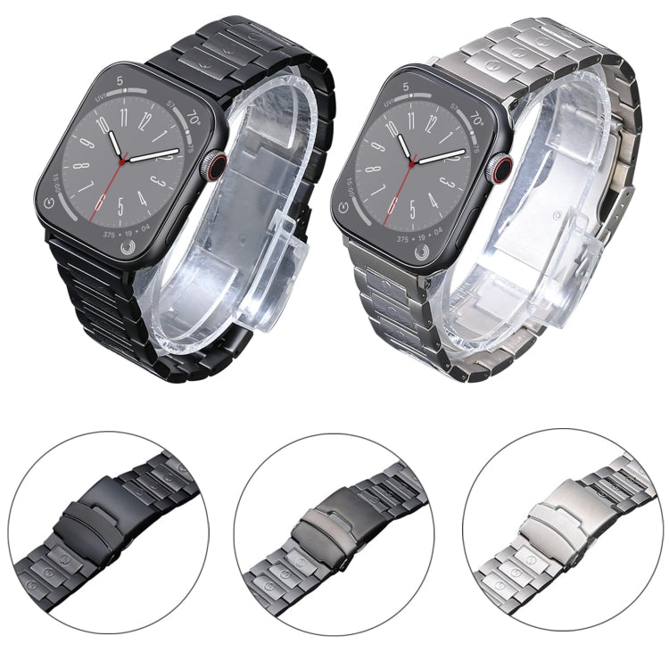 For Apple Watch SE 2023 40mm Safety Buckle Titanium Steel Watch Band(Grey) - Watch Bands by PMC TechLife | Online Shopping South Africa | PMC TechLife