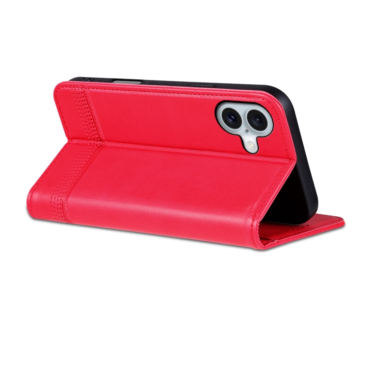 For iPhone 16 Plus AZNS Magnetic Calf Texture Flip Leather Phone Case(Red) - iPhone 16 Plus Cases by AZNS | Online Shopping South Africa | PMC Jewellery | Buy Now Pay Later Mobicred