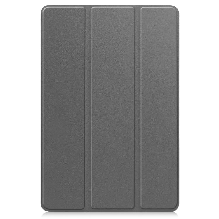 For Xiaomi Redmi Pad SE Custer Pure Color 3-Fold Holder Leather Tablet Case(Grey) - More Tablet Cases by PMC TechLife | Online Shopping South Africa | PMC TechLife