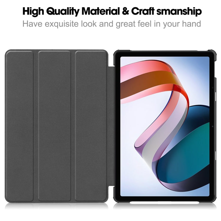 For Xiaomi Redmi Pad SE Custer Pure Color 3-Fold Holder Leather Tablet Case(Grey) - More Tablet Cases by PMC TechLife | Online Shopping South Africa | PMC TechLife