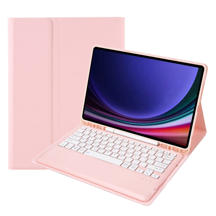 For Samsung Galaxy Tab S9+ A810B Pen Slot Detachable Bluetooth Keyboard Leather Tablet Case(Pink) - Samsung Keyboard by PMC TechLife | Online Shopping South Africa | PMC TechLife