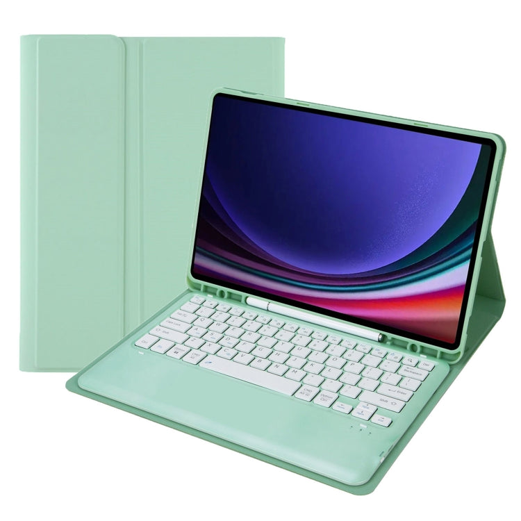 For Samsung Galaxy Tab S9+ A810B Pen Slot Detachable Bluetooth Keyboard Leather Tablet Case(Mint Green) - Samsung Keyboard by PMC TechLife | Online Shopping South Africa | PMC TechLife