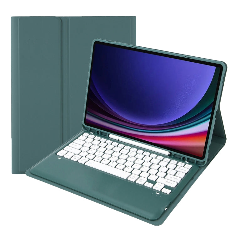 For Samsung Galaxy Tab S9+ A810B Pen Slot Detachable Bluetooth Keyboard Leather Tablet Case(Dark Green) - Samsung Keyboard by PMC TechLife | Online Shopping South Africa | PMC TechLife