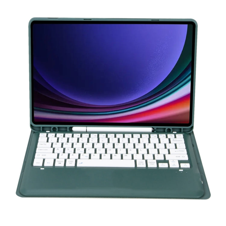 For Samsung Galaxy Tab S9+ A810B Pen Slot Detachable Bluetooth Keyboard Leather Tablet Case(Dark Green) - Samsung Keyboard by PMC TechLife | Online Shopping South Africa | PMC TechLife
