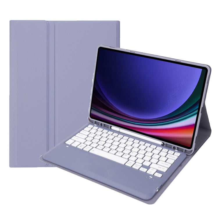 For Samsung Galaxy Tab S9 FE+ A810B Pen Slot Detachable Bluetooth Keyboard Leather Tablet Case(Purple) - Samsung Keyboard by PMC TechLife | Online Shopping South Africa | PMC TechLife