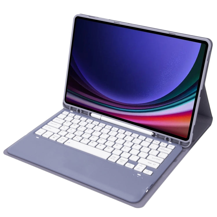 For Samsung Galaxy Tab S9 FE+ A810B Pen Slot Detachable Bluetooth Keyboard Leather Tablet Case(Purple) - Samsung Keyboard by PMC TechLife | Online Shopping South Africa | PMC TechLife