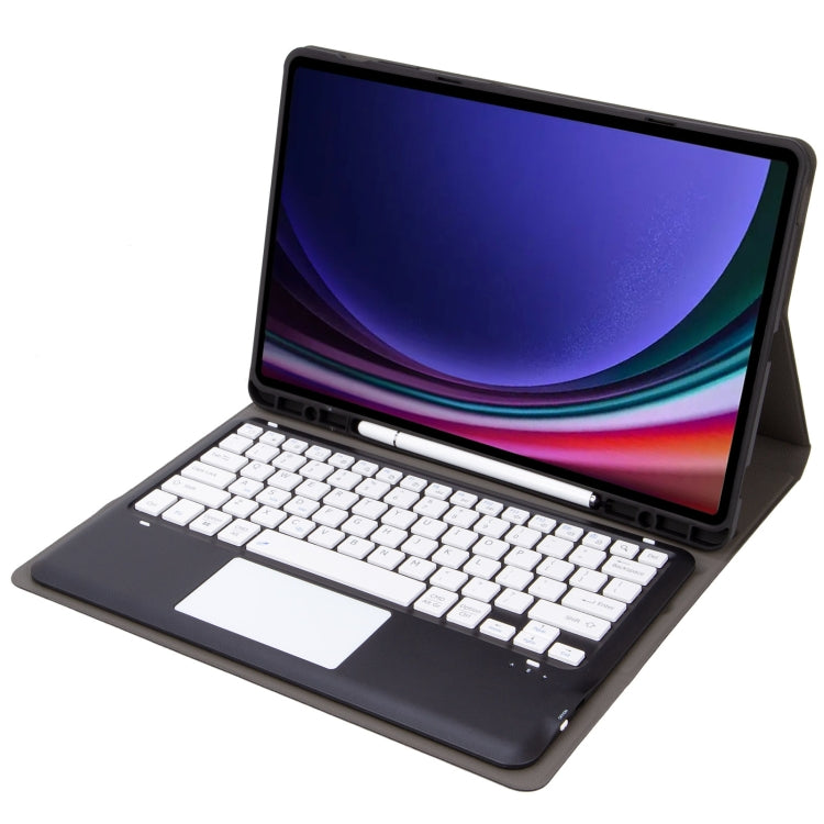 For Samsung Galaxy Tab S9+ A810B-A Touch Pad Detachable Bluetooth Keyboard Leather Tablet Case(Black+White) - Samsung Keyboard by PMC TechLife | Online Shopping South Africa | PMC TechLife