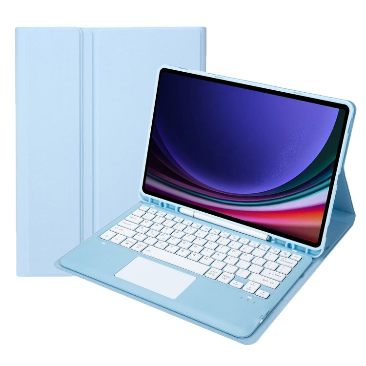 For Samsung Galaxy Tab S9+ A810B-A Touch Pad Detachable Bluetooth Keyboard Leather Tablet Case(Sky Blue) - Samsung Keyboard by PMC TechLife | Online Shopping South Africa | PMC TechLife