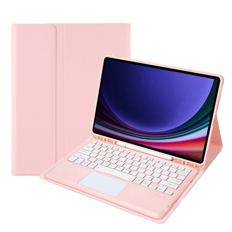 For Samsung Galaxy Tab S9 FE+ A810B-A Touch Pad Detachable Bluetooth Keyboard Leather Tablet Case(Pink) - Samsung Keyboard by PMC TechLife | Online Shopping South Africa | PMC TechLife