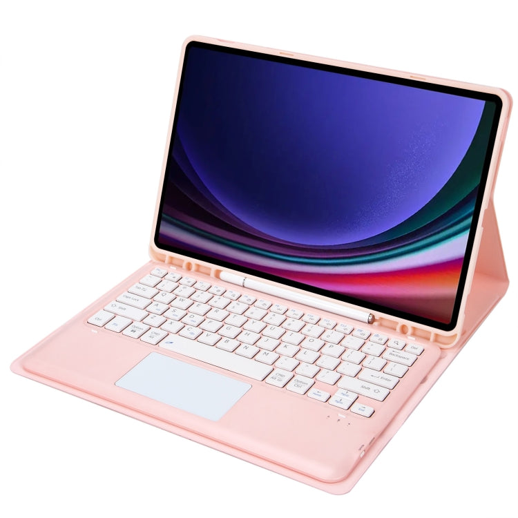 For Samsung Galaxy Tab S9 FE+ A810B-A Touch Pad Detachable Bluetooth Keyboard Leather Tablet Case(Pink) - Samsung Keyboard by PMC TechLife | Online Shopping South Africa | PMC TechLife