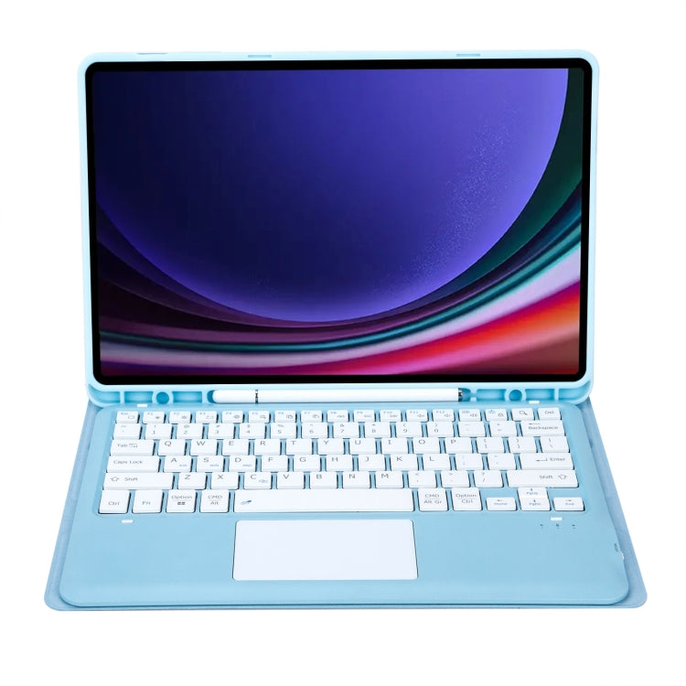 For Samsung Galaxy Tab S10+ 12.4 A810B-A Touch Pad Detachable Bluetooth Keyboard Leather Tablet Case(Sky Blue) - free shipping - PMC TechLife - Order now!