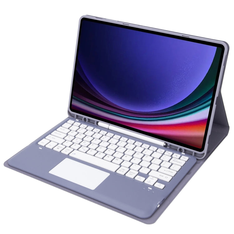For Samsung Galaxy Tab S9 FE+ A810B-A Touch Pad Detachable Bluetooth Keyboard Leather Tablet Case(Purple) - Samsung Keyboard by PMC TechLife | Online Shopping South Africa | PMC TechLife