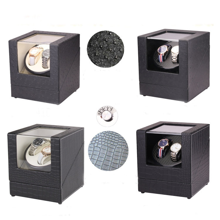 5 Gear Mechanical Automatic Watch Box Electric Motor Watch Shaker, US Plug, Style:Ostrich Pattern(Black) - free shipping - PMC TechLife - Order now!