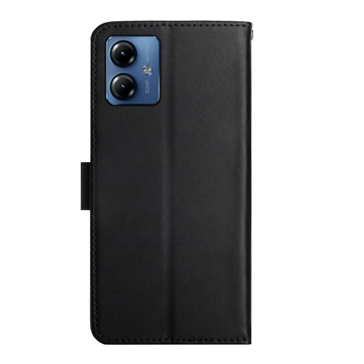 For Motorola Moto G54 Genuine Leather Fingerprint-proof Horizontal Flip Phone Case(Black) - Motorola Cases by PMC TechLife | Online Shopping South Africa | PMC TechLife | Buy Now Pay Later Mobicred