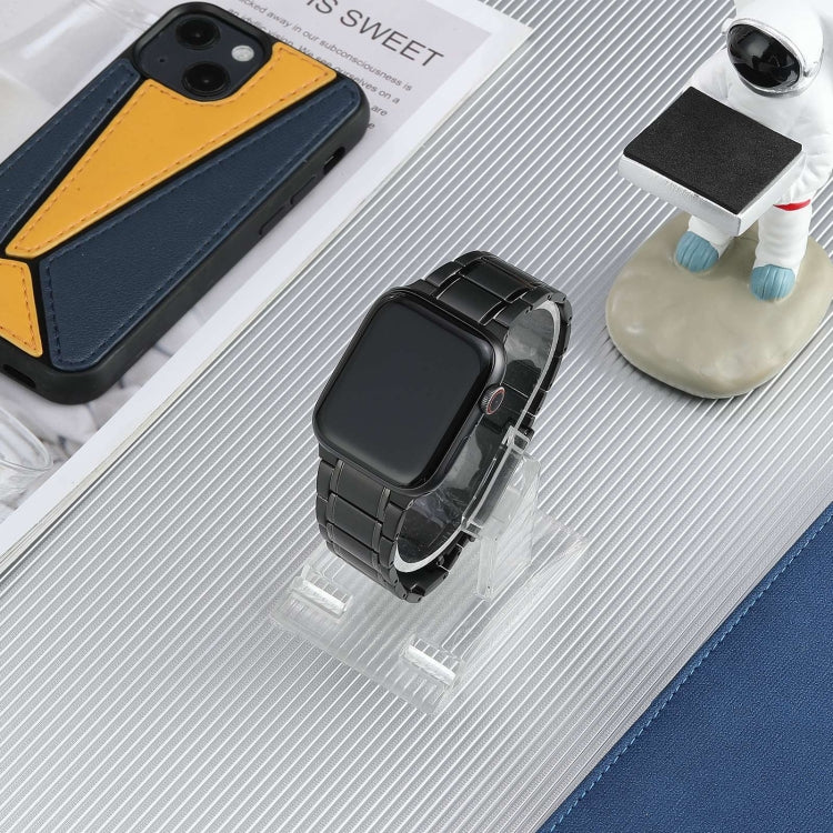 For Apple Watch Series 6 44mm Five Beads Turtle Buckle Titanium Steel Watch Band(Black) - Watch Bands by PMC TechLife | Online Shopping South Africa | PMC TechLife | Buy Now Pay Later Mobicred