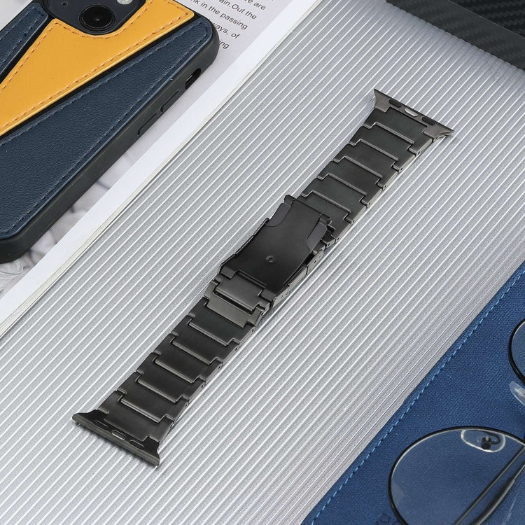 For Apple Watch Series 2 42mm Five Beads Turtle Buckle Titanium Steel Watch Band(Grey) - Watch Bands by PMC TechLife | Online Shopping South Africa | PMC TechLife