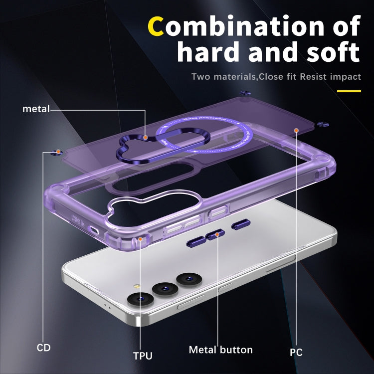 For Samsung Galaxy S25 5G Skin Feel TPU + PC MagSafe Magnetic Phone Case(Transparent Purple) - Galaxy S25 5G Cases by PMC Jewellery | Online Shopping South Africa | PMC Jewellery | Buy Now Pay Later Mobicred