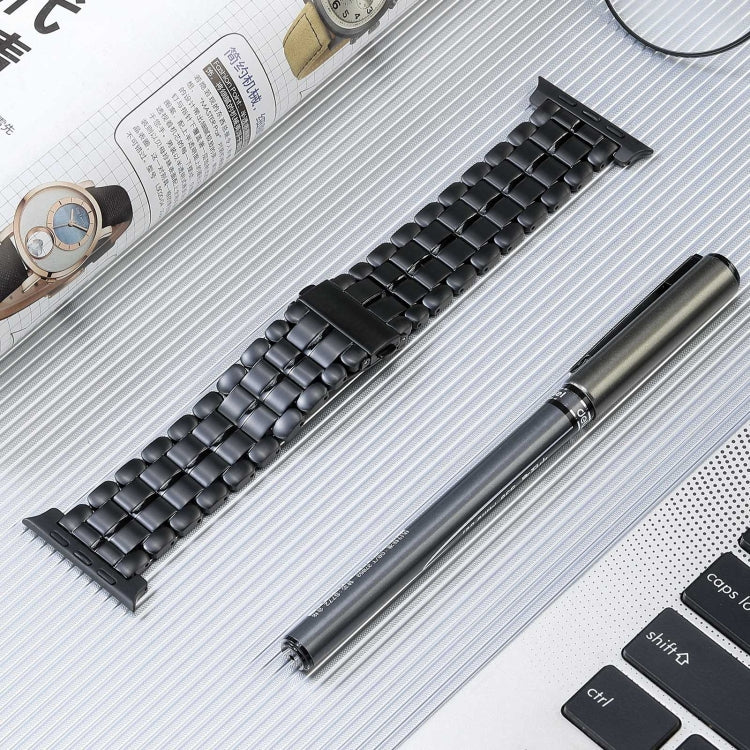 For Apple Watch SE 40mm Five Beads Titanium Steel Watch Band(Black) - Watch Bands by PMC TechLife | Online Shopping South Africa | PMC TechLife