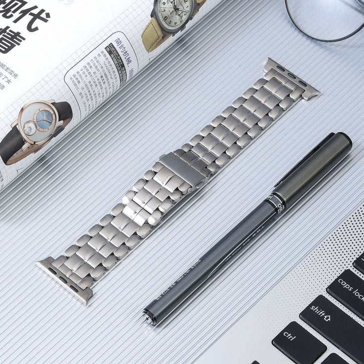 For Apple Watch SE 44mm Five Beads Titanium Steel Watch Band(Silver) - Watch Bands by PMC TechLife | Online Shopping South Africa | PMC TechLife