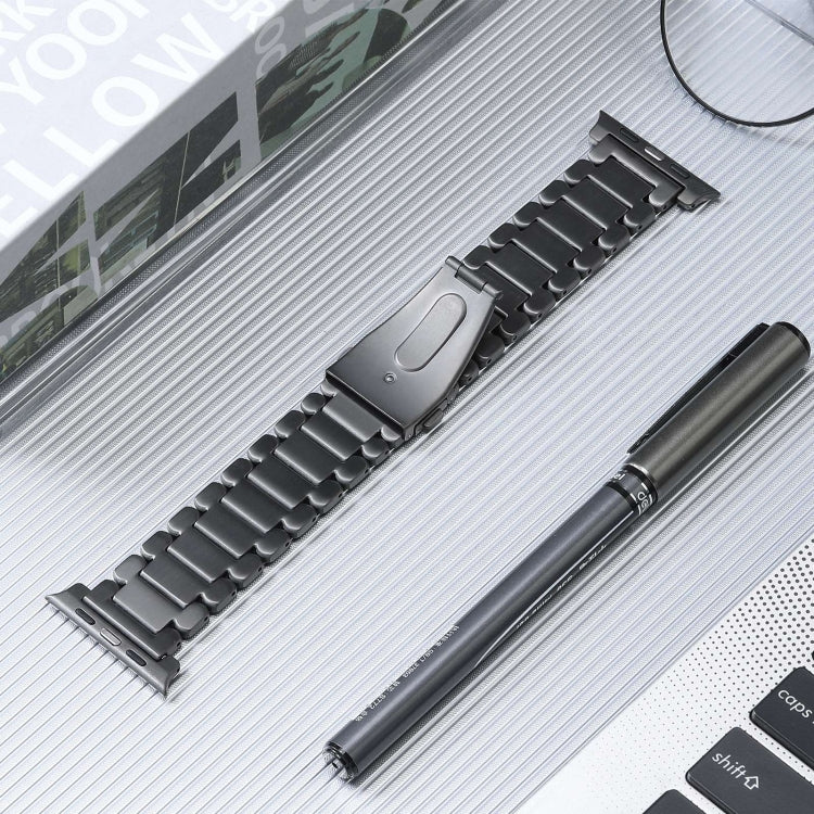 For Apple Watch Series 6 44mm Five Beads Titanium Steel Watch Band(Grey) - Watch Bands by PMC TechLife | Online Shopping South Africa | PMC TechLife