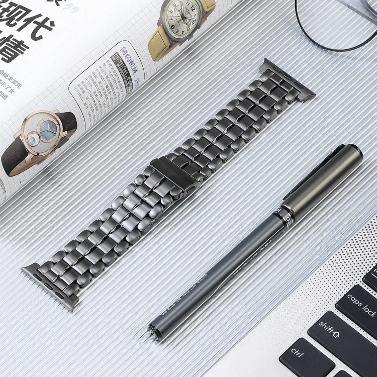 For Apple Watch Series 3 38mm Five Beads Titanium Steel Watch Band(Grey) - Watch Bands by PMC TechLife | Online Shopping South Africa | PMC TechLife