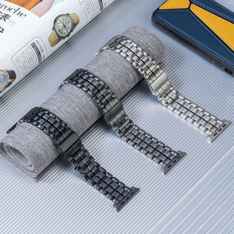 For Apple Watch Series 5 40mm Five Beads Titanium Steel Watch Band(Grey) - Watch Bands by PMC TechLife | Online Shopping South Africa | PMC TechLife