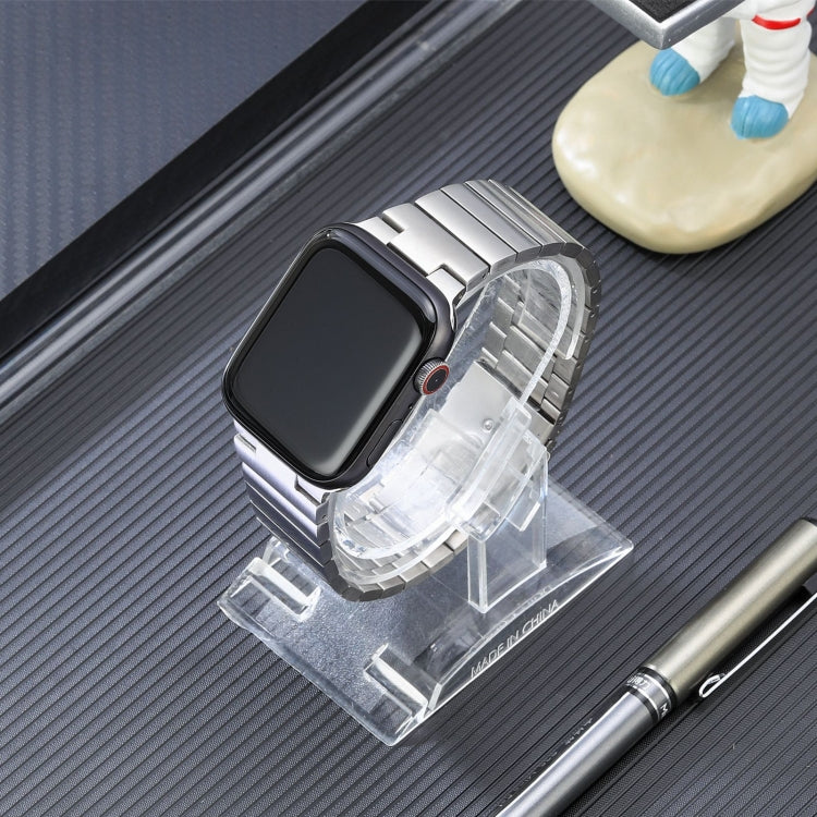 For Apple Watch Series 4 44mm Flat Buckle Stainless Steel Watch Band(Silver) - Watch Bands by PMC TechLife | Online Shopping South Africa | PMC TechLife | Buy Now Pay Later Mobicred