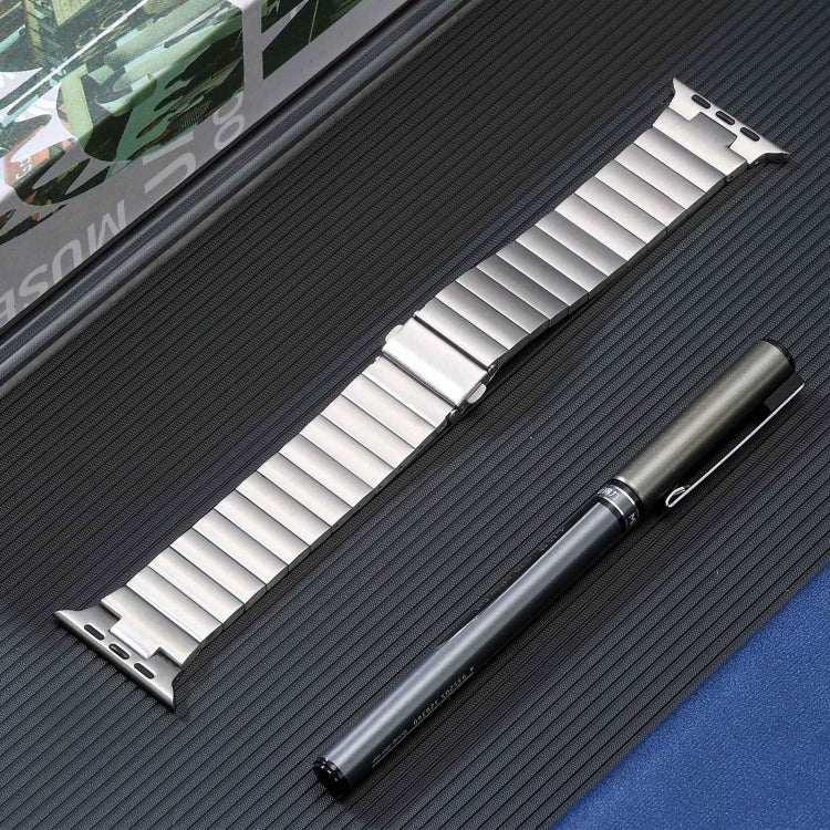 For Apple Watch Series 2 38mm Flat Buckle Stainless Steel Watch Band(Silver) - Watch Bands by PMC TechLife | Online Shopping South Africa | PMC TechLife | Buy Now Pay Later Mobicred