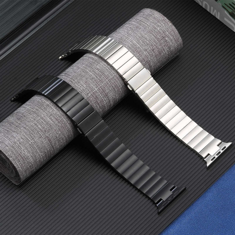 For Apple Watch SE 2022 40mm Flat Buckle Stainless Steel Watch Band(Silver) - Watch Bands by PMC TechLife | Online Shopping South Africa | PMC TechLife | Buy Now Pay Later Mobicred