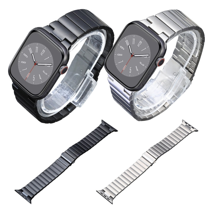 For Apple Watch Series 6 40mm Flat Buckle Stainless Steel Watch Band(Silver) - Watch Bands by PMC TechLife | Online Shopping South Africa | PMC TechLife | Buy Now Pay Later Mobicred