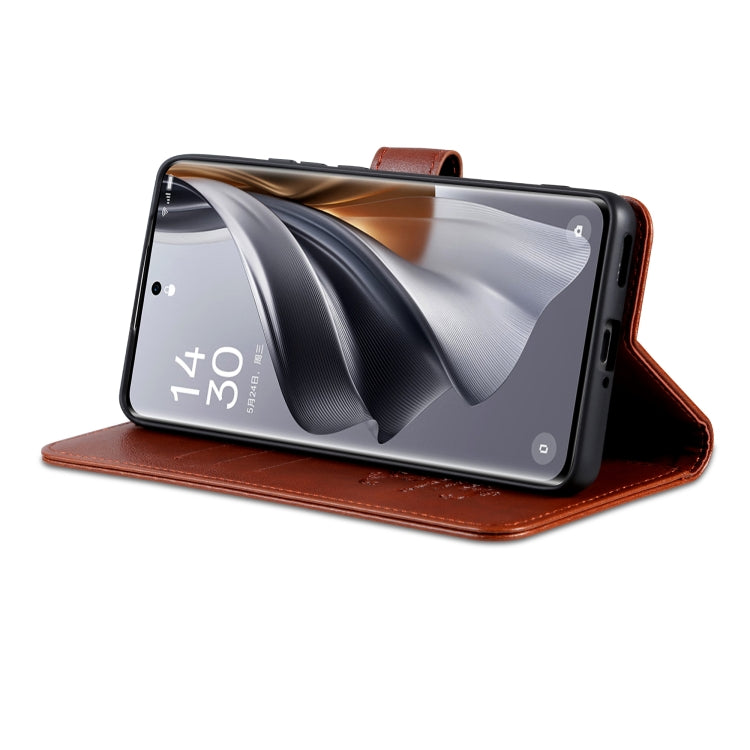 For OPPO Find X8 Pro AZNS Sheepskin Texture Flip Leather Phone Case(Brown) - free shipping - PMC Jewellery - Order now!