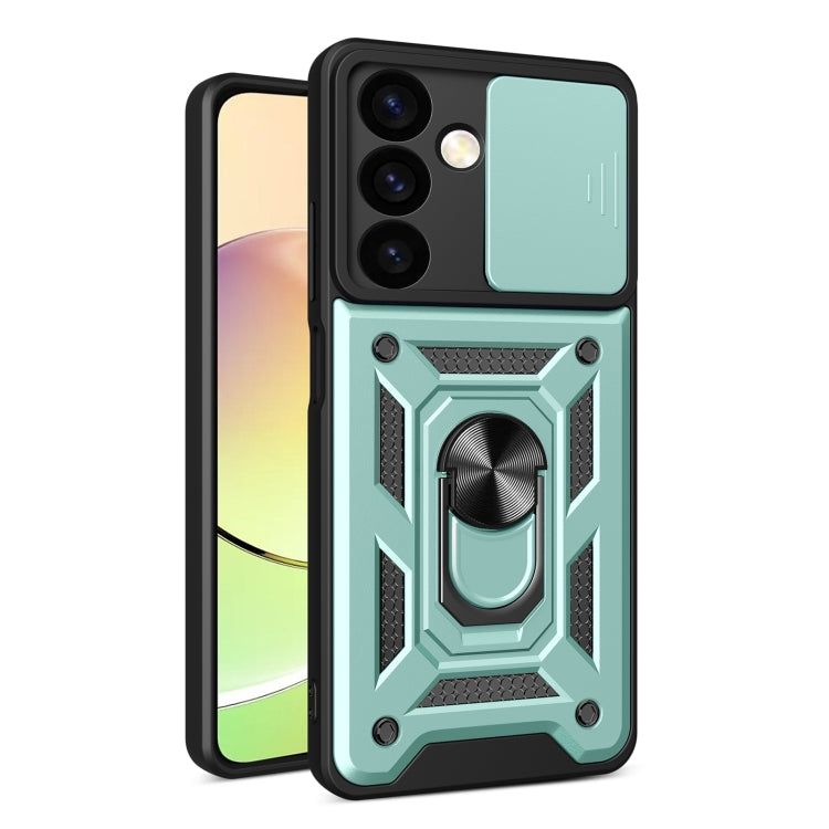For Samsung Galaxy S24 5G Sliding Camera Cover Design TPU+PC Phone Case(Green) - Galaxy S24 5G Cases by PMC TechLife | Online Shopping South Africa | PMC TechLife