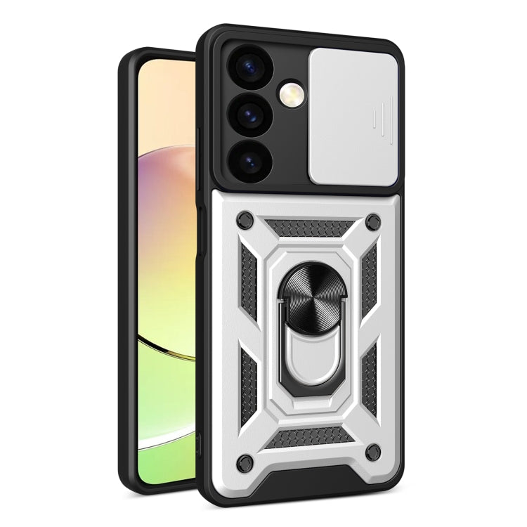 For Samsung Galaxy S24 5G Sliding Camera Cover Design TPU+PC Phone Case(Silver) - Galaxy S24 5G Cases by PMC TechLife | Online Shopping South Africa | PMC TechLife