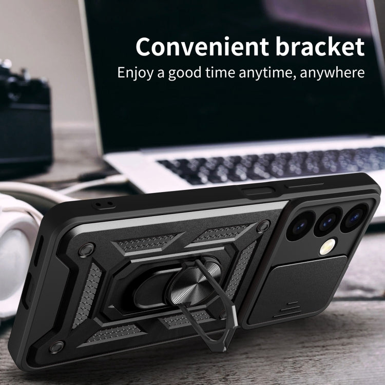 For Samsung Galaxy S24 5G Sliding Camera Cover Design TPU+PC Phone Case(Silver) - Galaxy S24 5G Cases by PMC TechLife | Online Shopping South Africa | PMC TechLife